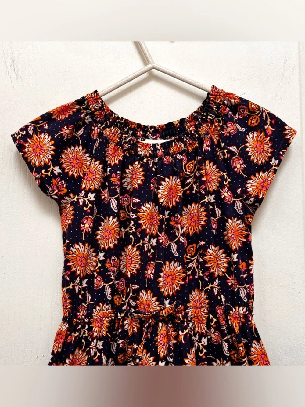 Gap Girls Navy Floral Tiered Dress Size 4T